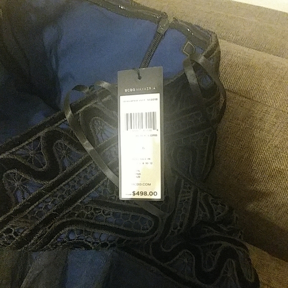 New bcbgmaxazria stripless embroidered lace gown. - Picture 5 of 14